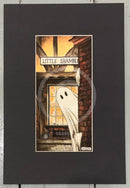 Beneath the Sheets; Boo! Horace Causes Trouble - Colour Edition Mounted. A cute ghost art print in The Shambles in the haunted City of York. By M.J Braithwaite. 