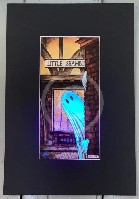 Beneath the Sheets; Boo! Horace Causes Trouble - Enchanted Edition under black light