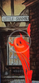 Beneath the Sheets; Boo! Horace Causes Trouble - Enchanted Limited Edition The Red Devil Mounted Embellished Print