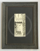 Beneath The Sheets; Boo! Horace Causes Trouble - Monochrome Edition. A black and white cute ghost art print in The Shambles in the haunted City of York. By M.J Braithwaite. Frame in Muse II Distressed black.