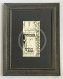 Beneath The Sheets; Boo! Horace Causes Trouble - Monochrome Edition. A black and white cute ghost art print in The Shambles in the haunted City of York. By M.J Braithwaite. Frame in Muse II Distressed black.