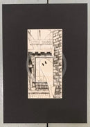 Beneath The Sheets; Boo! Horace Causes Trouble - Monochrome Edition. A black and white cute ghost art print in The Shambles in the haunted City of York. By M.J Braithwaite. 