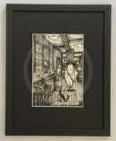 Beneath the Sheets; The Cavalier and The Black Cats - Monochrome Edition - Framed 11x14” in Small Linear I Black (A)