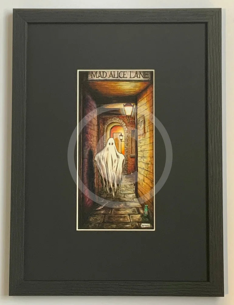 Beneath the Sheets; The Concerning Matter of Alice - Colour Edition Framed in Small Linear I Black 