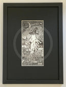 Beneath the Sheets; The Disturbing Tale of the Yorkshire Witch - Monochrome Edition - Framed 10x14” in Small Linear I