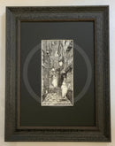 Beneath the Sheets; Lady Peckett and the Beheaded King - Monochrome Edition - Framed 10x14” in Muse II Black (F)