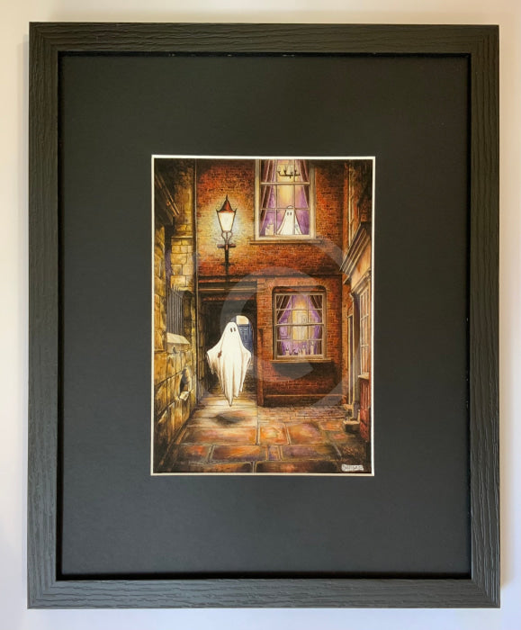 Beneath the Sheets; The Moonlight Visitor - Colour Edition- small black linear frame