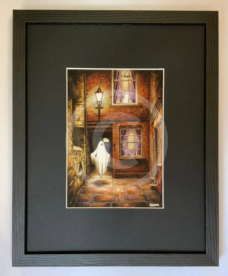 Beneath the Sheets; The Moonlight Visitor - Colour Edition- small black linear frame