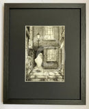 Beneath The Sheets; The Moonlight Visitor - Monochrome Edition Framed In Small Linear I  Black