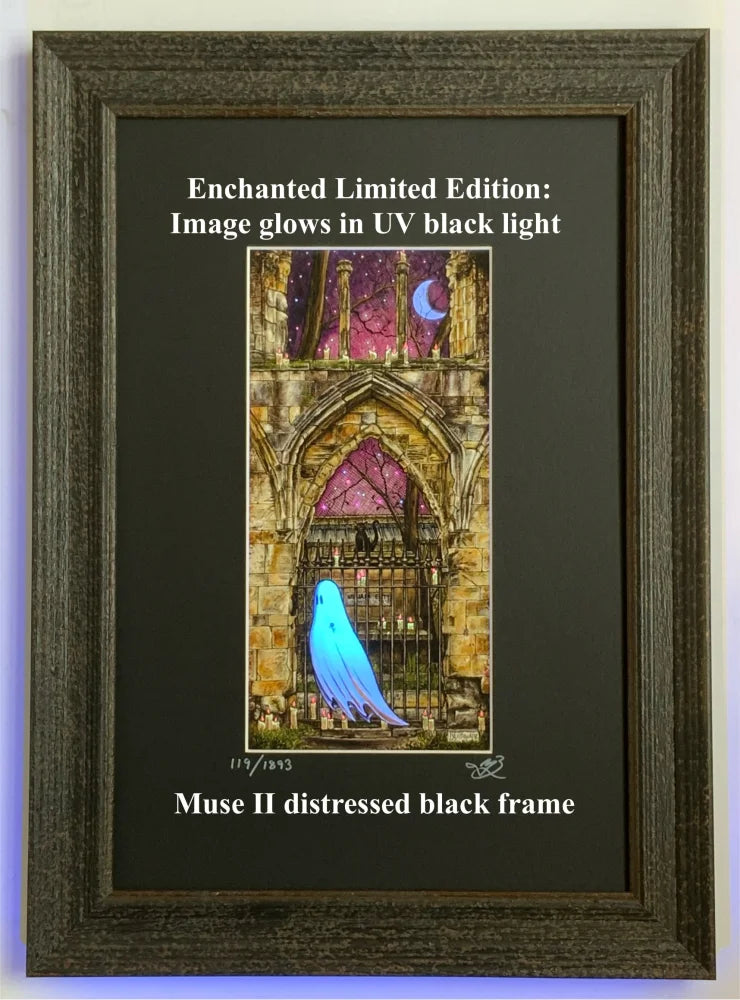 Beneath the Sheets; Quiet as a Nun - Enchanted Limited Edition; Celestial Light Mounted Embellished Print