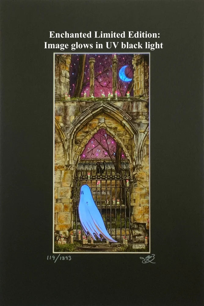 Beneath the Sheets; Quiet as a Nun - Enchanted Limited Edition; Celestial Light Mounted Embellished Print