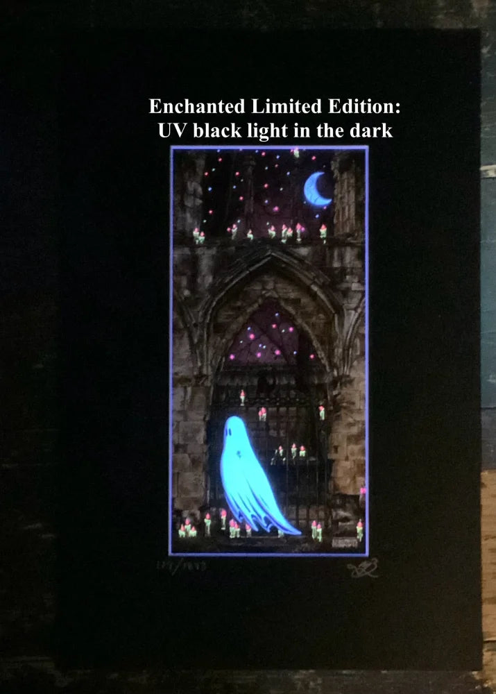 Beneath the Sheets; Quiet as a Nun - Enchanted Limited Edition; Celestial Light Mounted Embellished Print