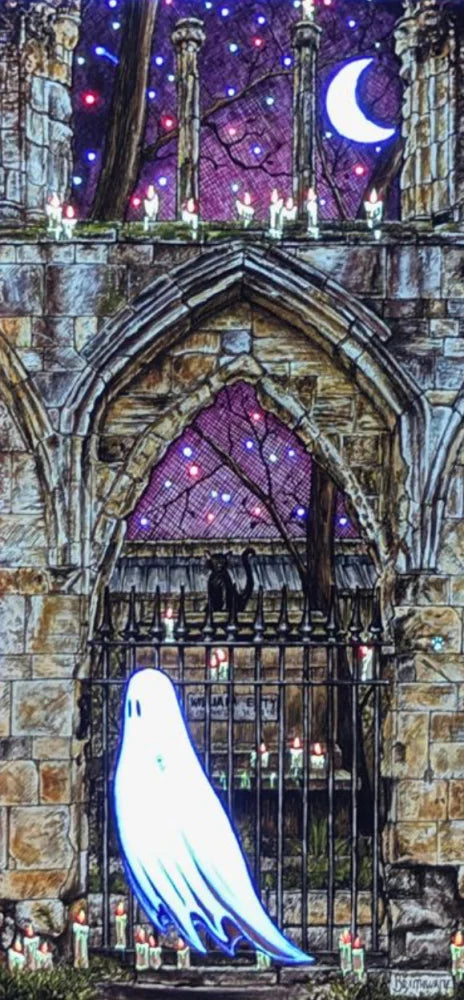 Beneath the Sheets; Quiet as a Nun - Enchanted Limited Edition; Celestial Light Mounted Embellished Print