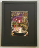 Beneath the Sheets; The Shrouded Lady and the Night Fisherman - Colour Edition framed in small linear I black