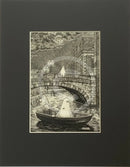 Beneath the Sheets; The Shrouded Lady and the Night Fisherman - Monochrome Edition Mounted in Black