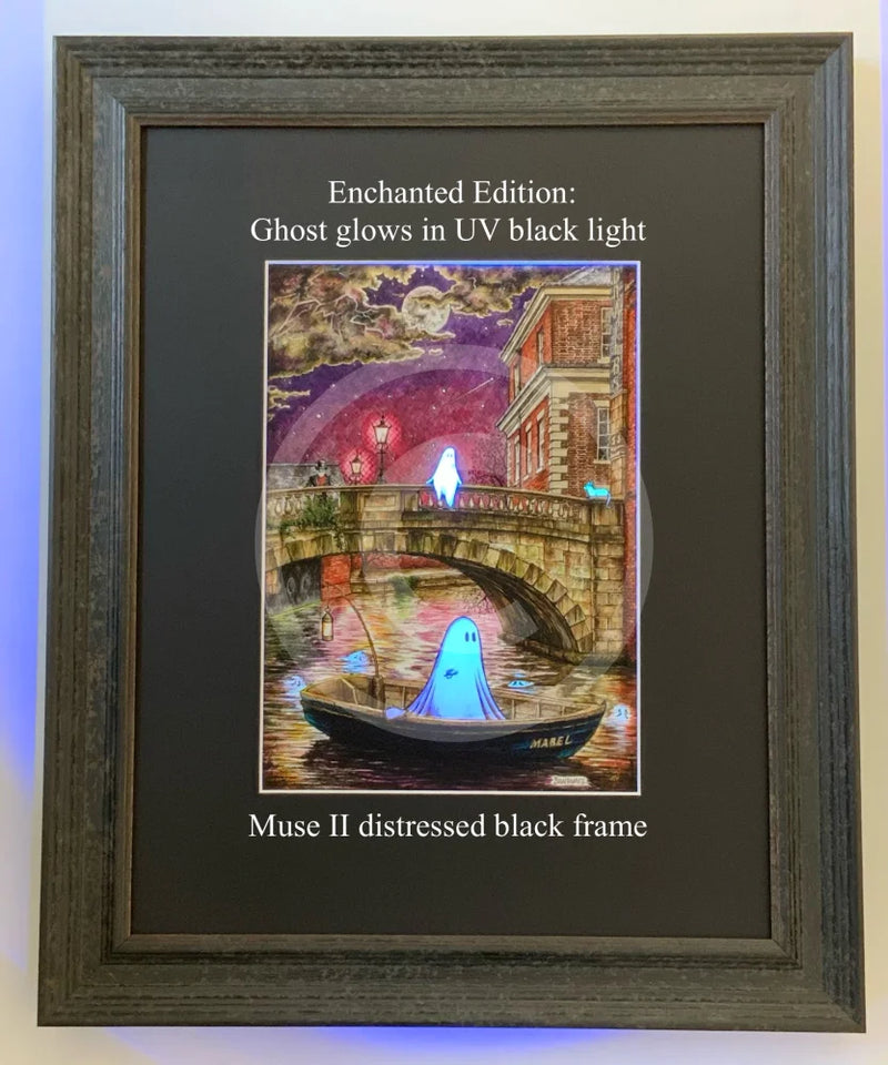 Beneath the Sheets; The Shrouded Lady & The Night Fisherman - Enchanted Edition Framed Muse II Black (F) Mounted