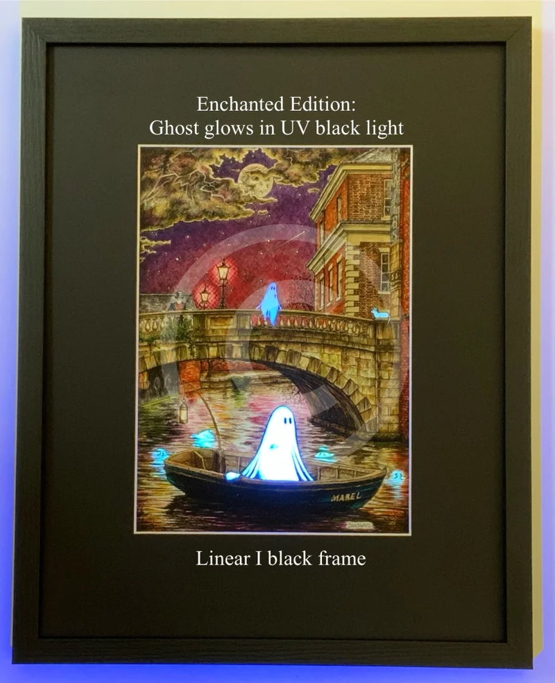 Beneath the Sheets; The Shrouded Lady & The Night Fisherman - Enchanted Edition Framed Small Linear I Black (A) Mounted