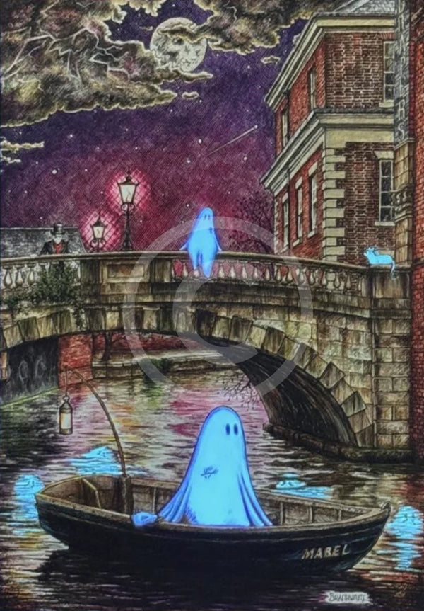 Beneath the Sheets; The Shrouded Lady & The Night Fisherman - Enchanted Edition Mounted Embellished Print