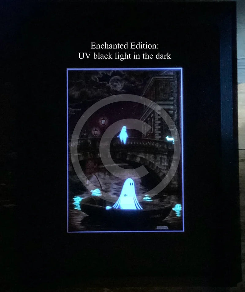 Beneath the Sheets; The Shrouded Lady & The Night Fisherman - Enchanted Edition Mounted Embellished Print