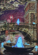 Beneath the Sheets; The Shrouded Lady & The Night Fisherman - Enchanted Edition Mounted Embellished Print