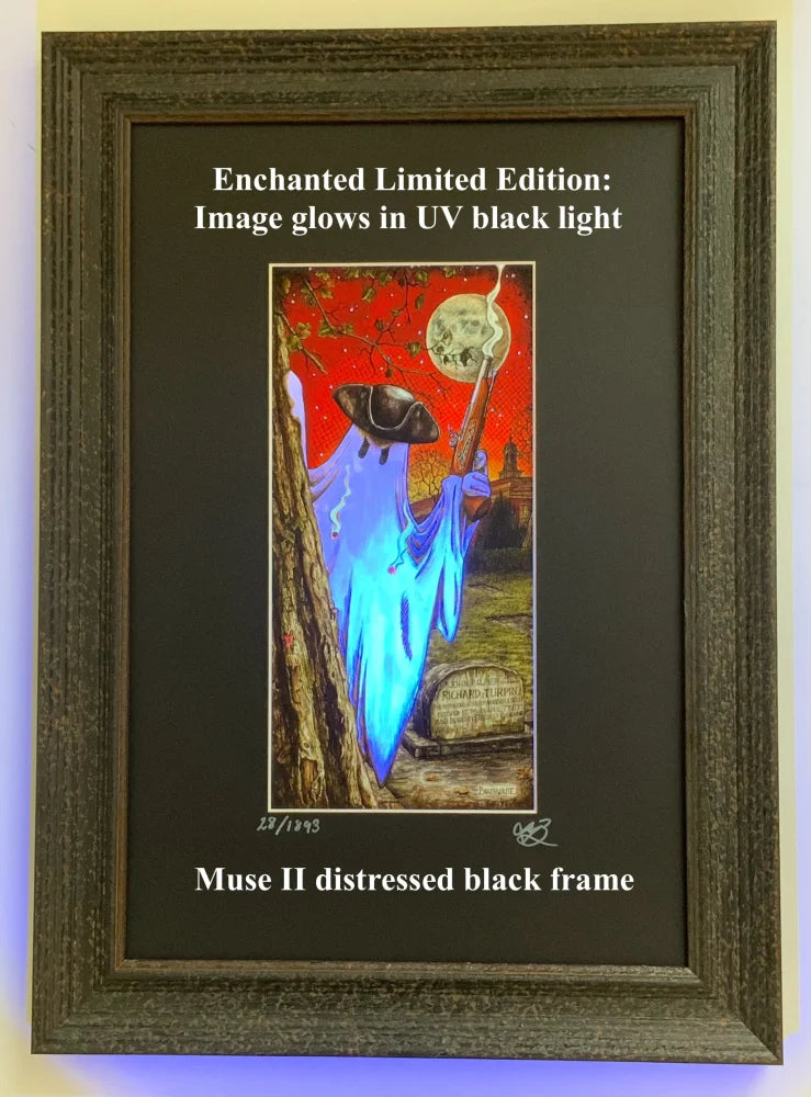 Beneath the Sheets; Stand and Deliver - Enchanted Limited Edition Celestial Lights Framed Muse II Black (F) Mounted