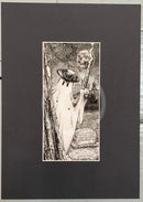 Beneath the Sheets;  Stand and Deliver - Monochrome Edition. Stand and Deliver. This black and white ghost art print features the lawless spirit of the notorious highwayman Dick Turpin wielding his smoking musket, guarding his grave in the historic haunted City of York. By M.J Braithwaite. 