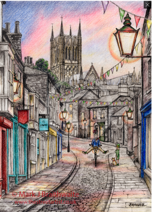 Betty's Travels : Wheeee! Steep Hill, Lincoln by Mark Braithwaite