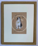 Sometimes I Sit And Think, Sometimes I Just Sit, Sam Toft framed oak mounted print of a black and white dog 