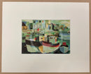 Boats In The Harbour Mounted Miniature By Richard Tuff
