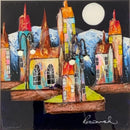 By The Light Of The Silvery Moon (10x10") ORIGINAL PAINTING by Rozanne Bell