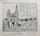 Byland Abbey - Miniature Etching Limited Edition by Anna Matyus