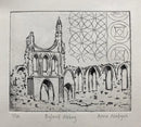Byland Abbey - Miniature Etching Limited Edition by Anna Matyus