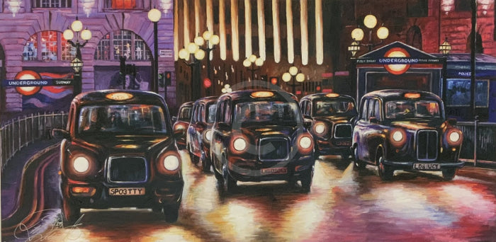 Charge! London Black Cab Limited Edition Print By Mark Braithwaite