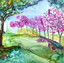 Cherry Blossom Square by Minu Achrekar - Art Print