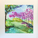 Cherry Blossom Square by Minu Achrekar - Mounted - Art Print