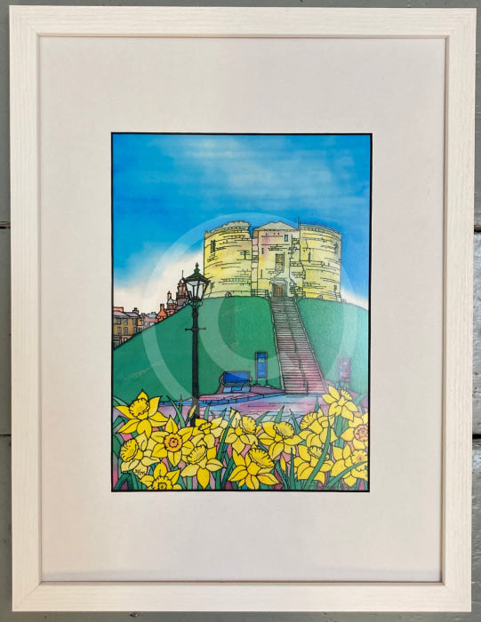 Clifford's Tower by Jonathan Williams White frame