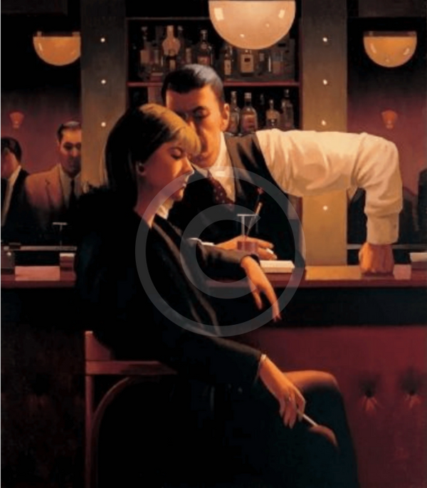 Cocktails and Broken Hearts Limited Edition Silkscreen by Jack Vettriano