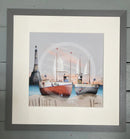 Copper and Tin by Gary Walton Limited Edition Print Two boats and a lighthouse framed
