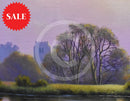 Dawn Skies Reflecting (23.5 x 23.5 ") ORIGINAL PAINTING by Terence Grundy