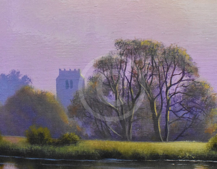 Dawn Skies Reflecting (23.5 x 23.5 ") ORIGINAL PAINTING by Terence Grundy