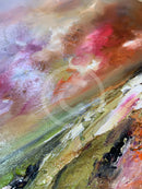 Detail of Abstract painting with a mix of colours