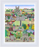 Embellished  - York, Cliffords Tower by Linda Mellin WHITE FRAME