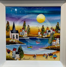 Evening at the Beach (15x15 ") ORIGINAL PAINTING by Rozanne Bell