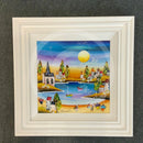 Evening At The Beach (16X16) Original Painting By Rozanne Bell