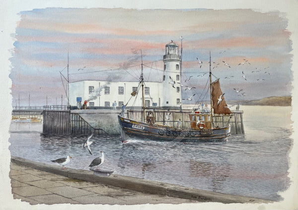 Fishing Boat at Scarborough - Sam Burden ORIGINAL WATERCOLOUR