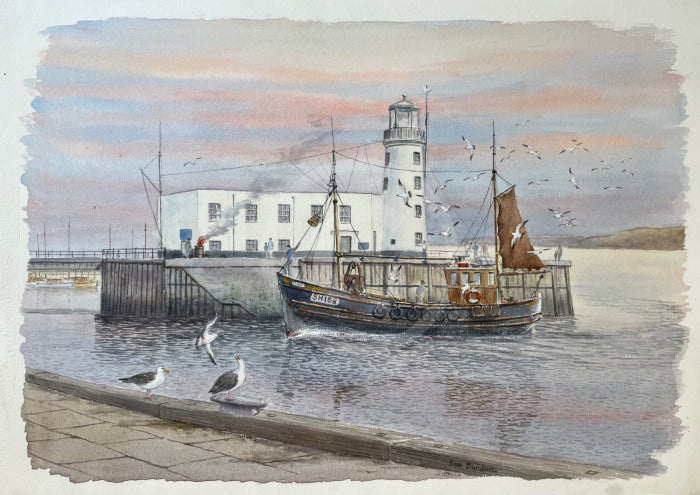 Fishing Boat at Scarborough - Sam Burden ORIGINAL WATERCOLOUR