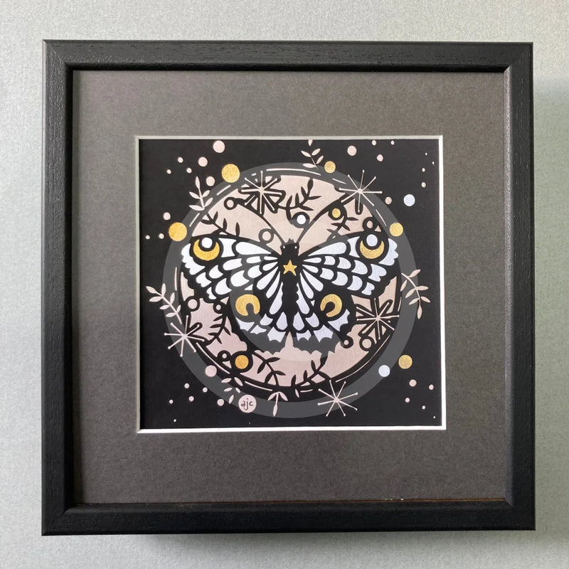 Flutterbye Giclee Print of a Butterfly by Anna Cook Framed Mounted Print