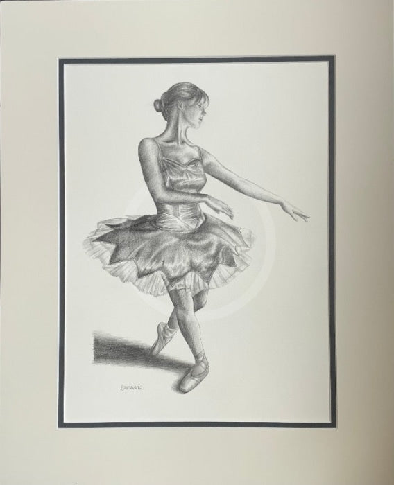 Footlights 3, Original Drawing by Mark Braithwaite - Ballet Dancer Drawing