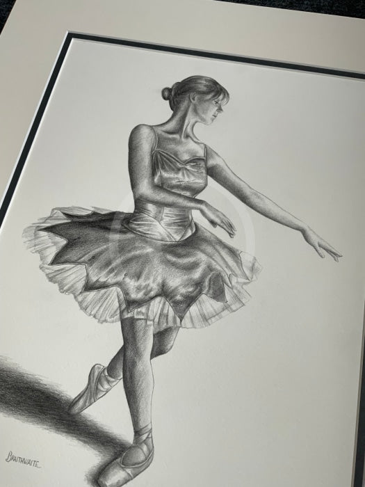Footlights 3 Original Drawing By Mark Braithwaite - Ballet Dancer