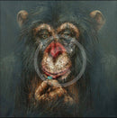 Forget-me-not, chimp / monkey print by Amanda Stratford  